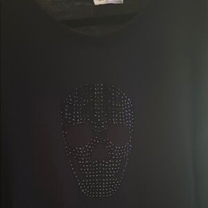 Black Skull Studded Top
